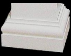 Tuscan Polyurethane Column Base Molding and Plinth.  Designed for a square, non-tapered, plain or fluted column shaft.  A product of Chadsworth Columns: shop.columns.com